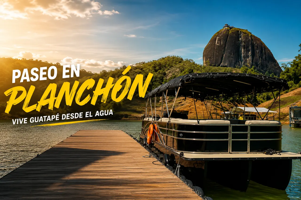Publicidad del paseo en planchón por el embalse de Guatapé